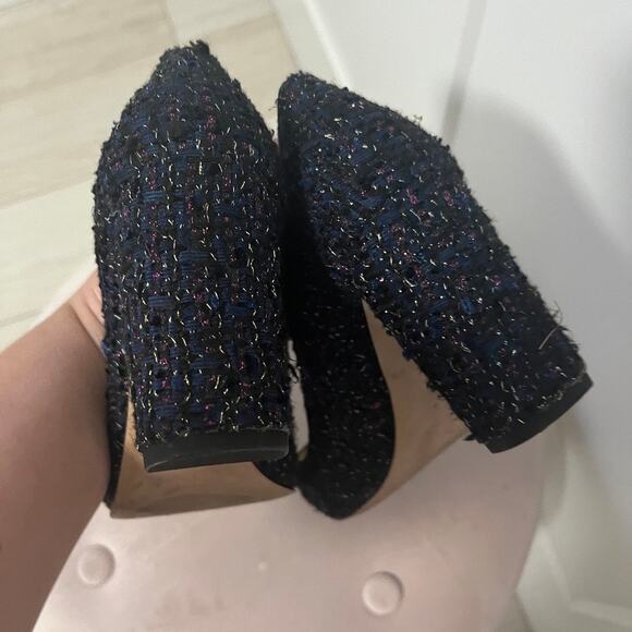 Ann Taylor Cornelia Blue Tweed Heels Size 6.5 - Picture 5 of 6